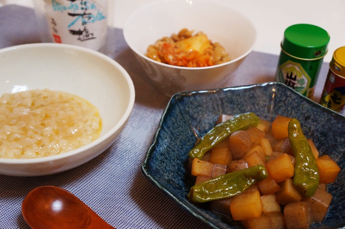 壇流クッキング再現ごはん「押し麦の心平粥」